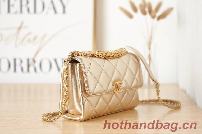 Chanel lambskin Shoulder Bag AS3240 gold