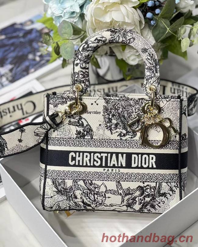 Dior MEDIUM LADY D-LITE BAG Embroidered M0565-15