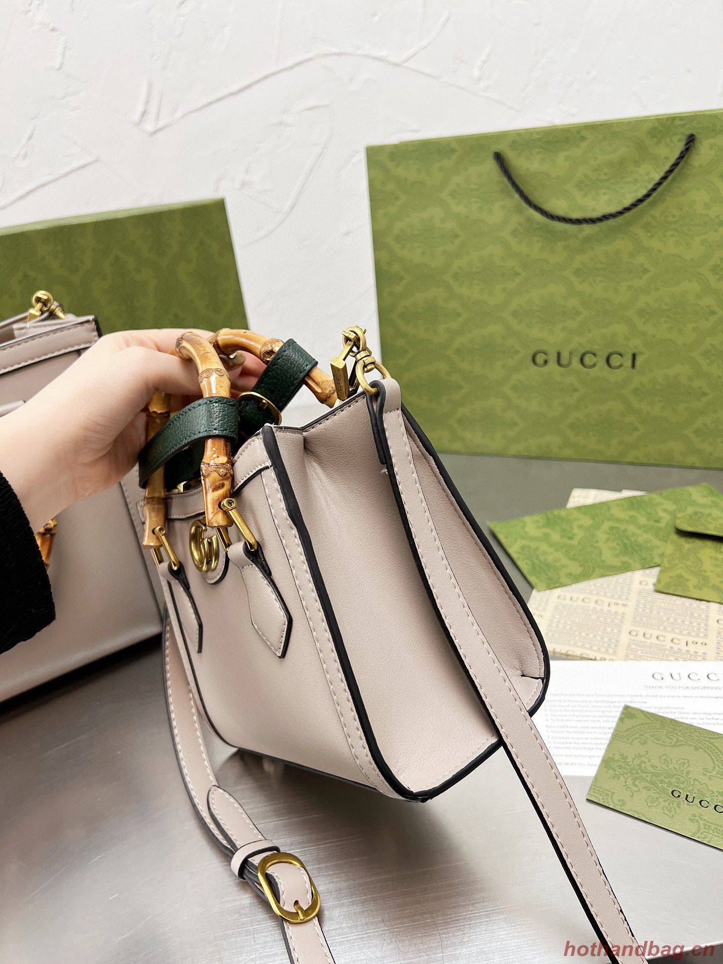 Gucci Diana Bamboo Handle Tote Bag 655658 Offwhite