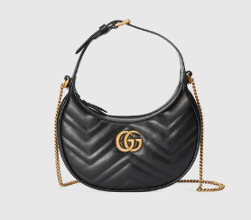 Gucci GG Marmont half-moon-shaped mini bag 699514 black