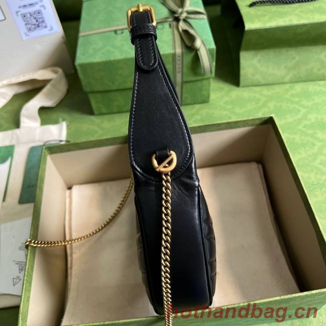 Gucci GG Marmont half-moon-shaped mini bag 699514 black