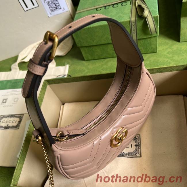 Gucci GG Marmont half-moon-shaped mini bag 699514 dark pink