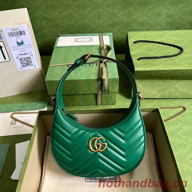 Gucci GG Marmont half-moon-shaped mini bag 699514 green