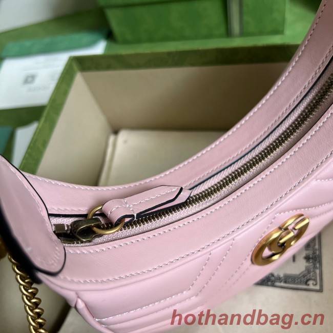 Gucci GG Marmont half-moon-shaped mini bag 699514 pink