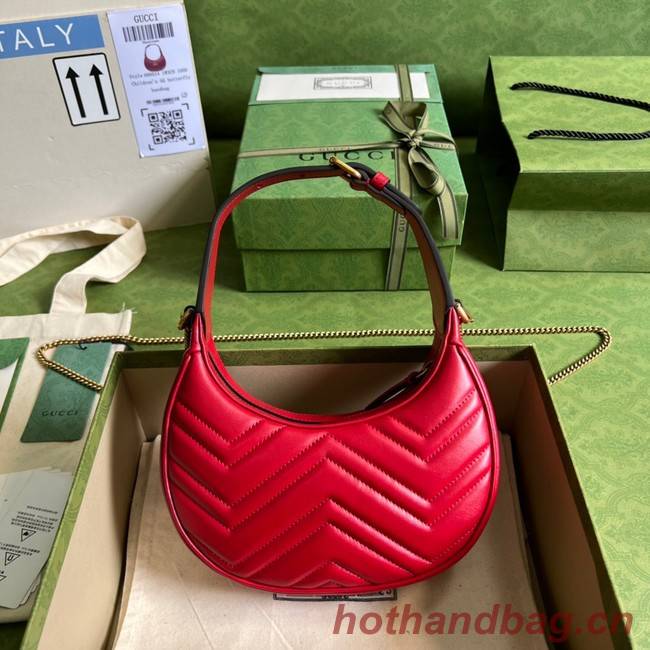 Gucci GG Marmont half-moon-shaped mini bag 699514 red