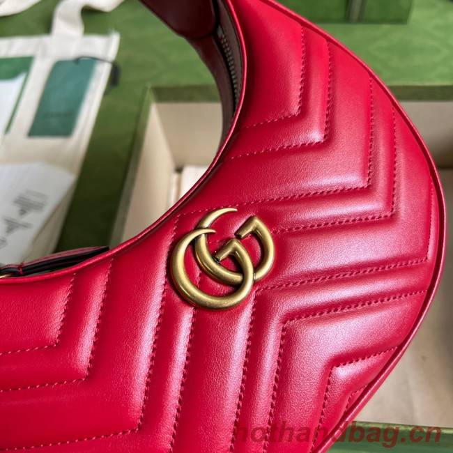 Gucci GG Marmont half-moon-shaped mini bag 699514 red