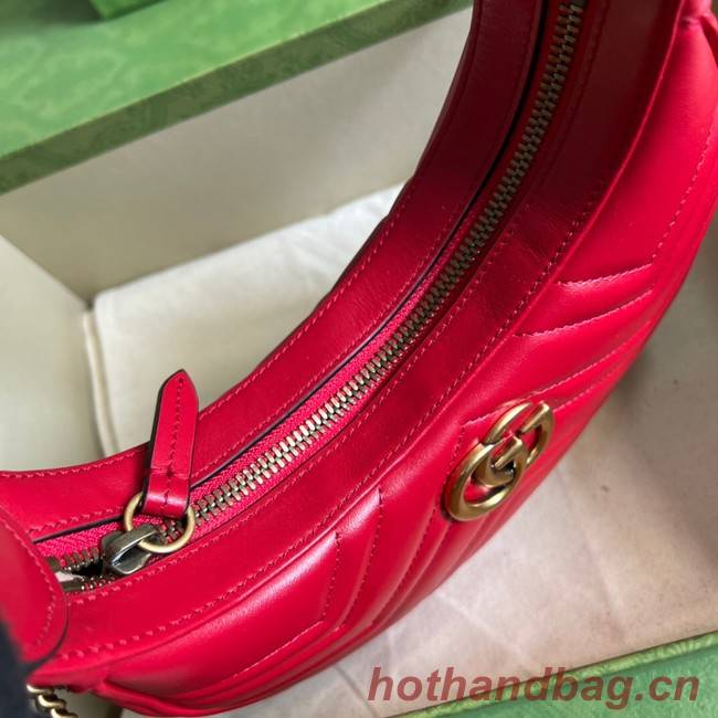 Gucci GG Marmont half-moon-shaped mini bag 699514 red