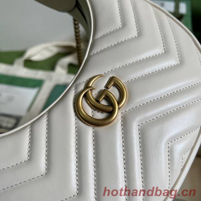 Gucci GG Marmont half-moon-shaped mini bag 699514 white