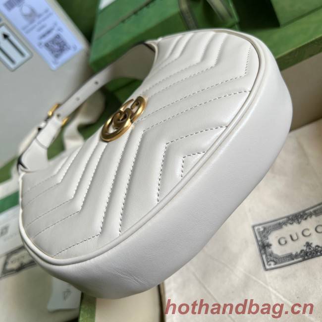 Gucci GG Marmont half-moon-shaped mini bag 699514 white