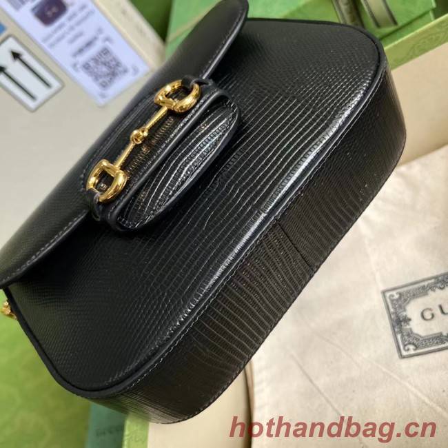 Gucci Horsebit 1955 lizard mini bag 675801 black