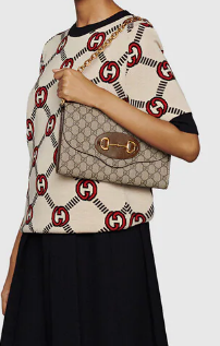 Gucci canvas Horsebit 1955 small bag 677286 brown