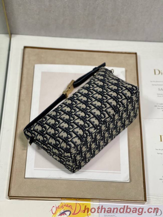 DIOR SMALL BOBBY BAG Embroidery S5554 dark blue