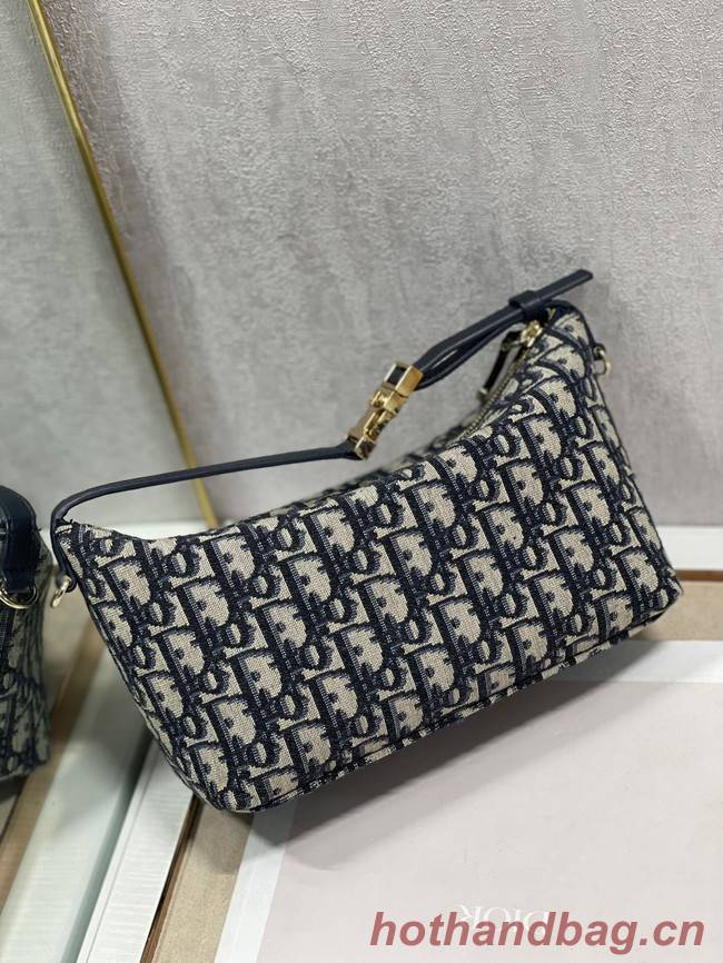 DIOR SMALL BOBBY BAG Embroidery S5554 dark blue