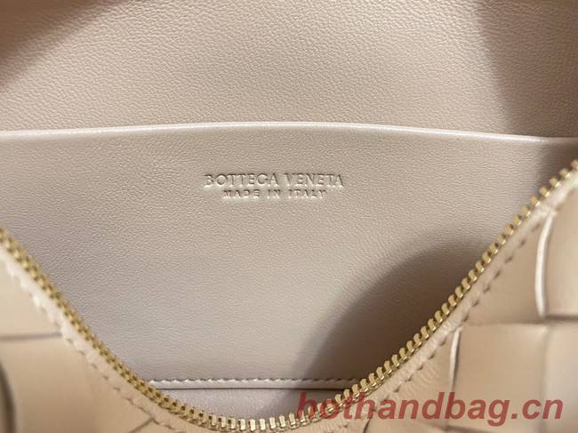 Bottega Veneta Mini intrecciato leather cross-body bag 680254 Almond