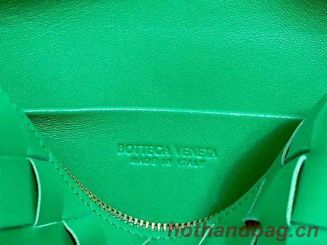 Bottega Veneta Mini intrecciato leather cross-body bag 680254 Parakeet