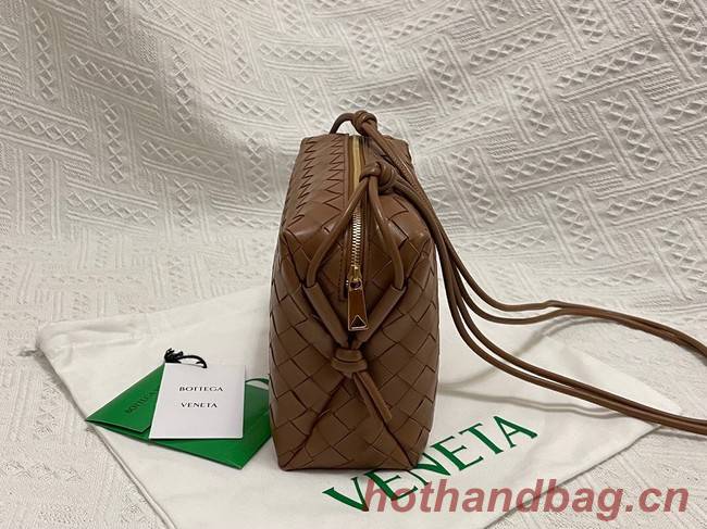 Bottega Veneta Small intrecciato leather cross-body bag 680255 Dark Brown