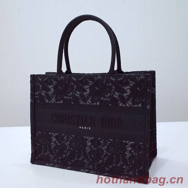 SMALL DIOR BOOK TOTE Embroidery C1287-35 black