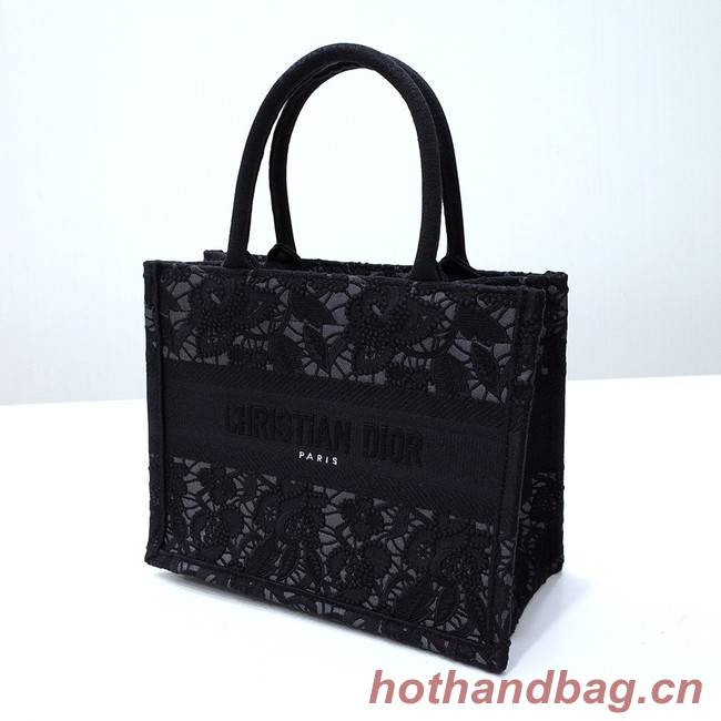 SMALL DIOR BOOK TOTE Embroidery C1331-11 black