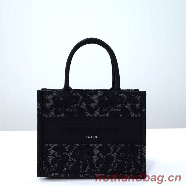 SMALL DIOR BOOK TOTE Embroidery C1331-11 black