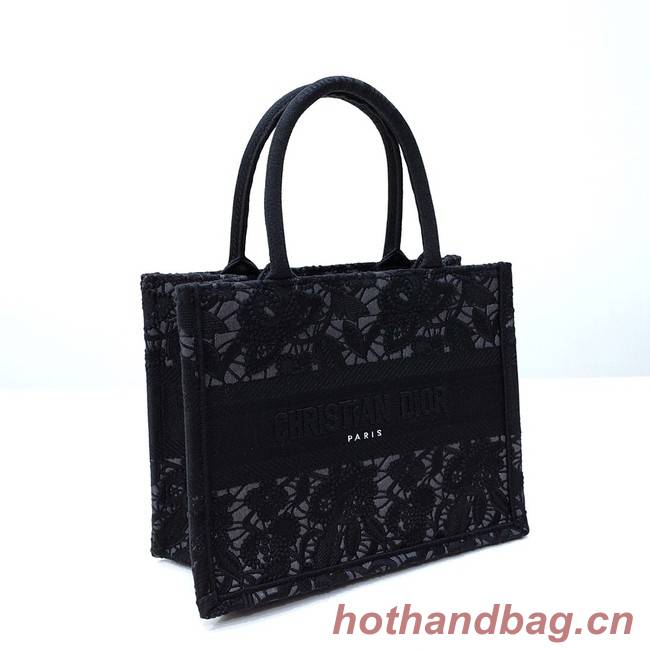 SMALL DIOR BOOK TOTE Embroidery C1331-11 black