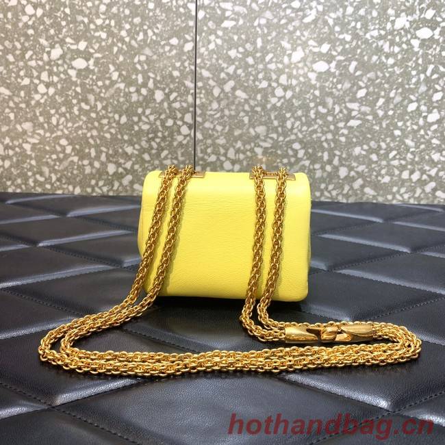 VALENTINO GARAVANI mini One Stud Sheepskin Shoulder Bag XW0P0X98H yellow