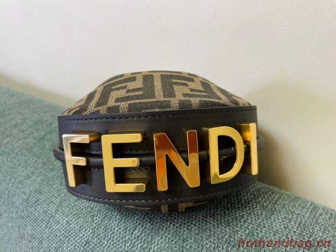 Fendi Nano Fendigraphy fabric bag charm 8BR5527 brown