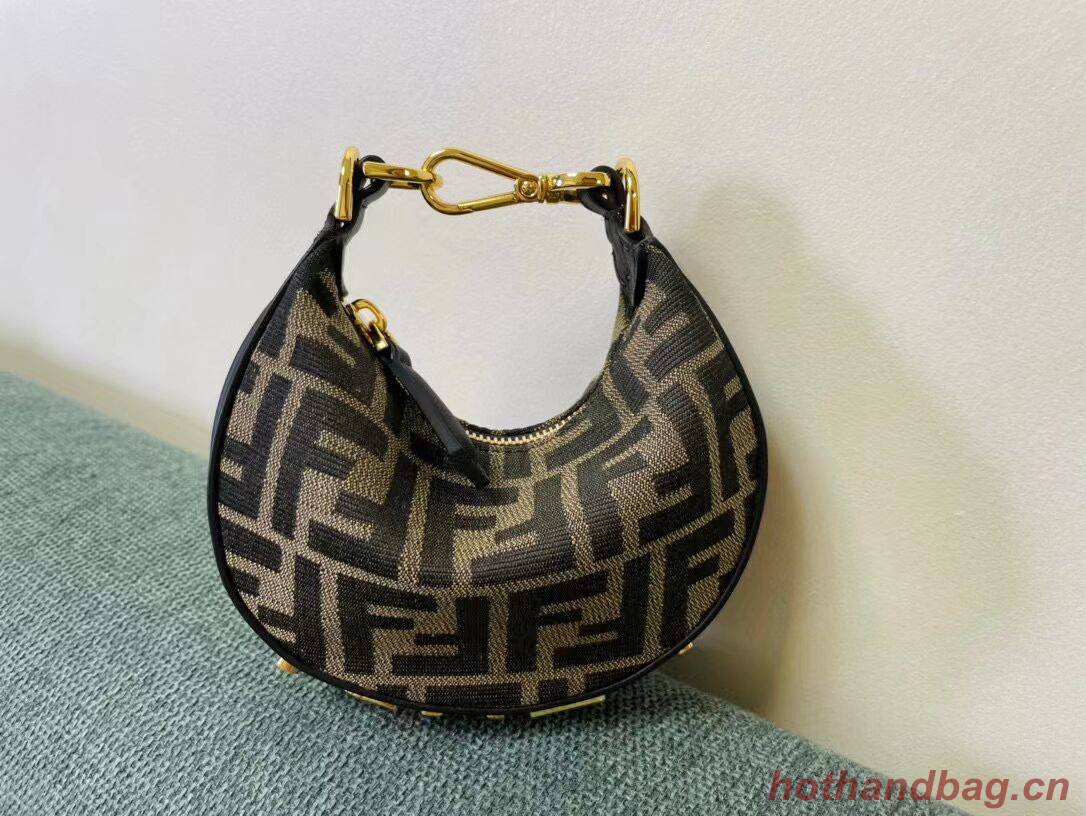 Fendi Nano Fendigraphy fabric bag charm 8BR5527 brown