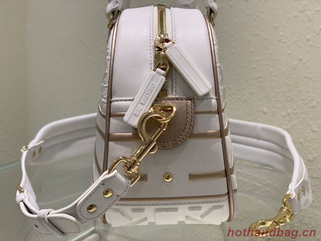 DIOR large leather tote Bag C9178 white&gold