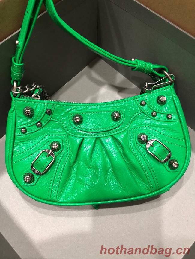 Balenciaga LE CAGOLE MINI PURSE WITH CHAIN 6958141 green