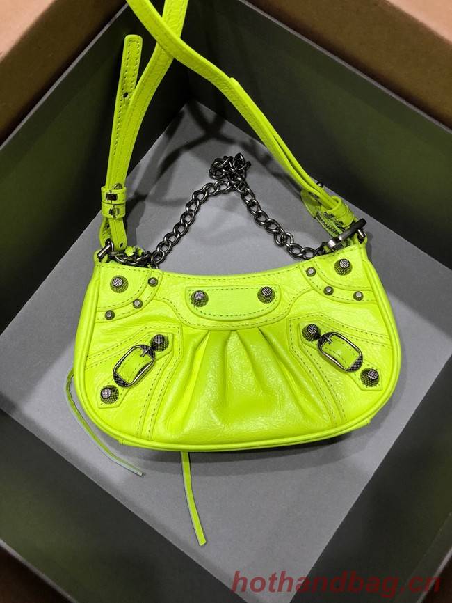 Balenciaga LE CAGOLE MINI PURSE WITH CHAIN 6958141 lemon