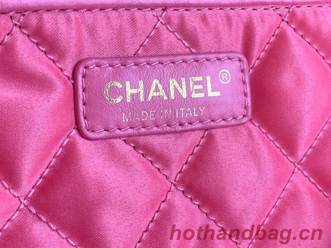 CHANEL 22 HANDBAG Shiny Calfskin & Gold-Tone Metal AS3262 pink