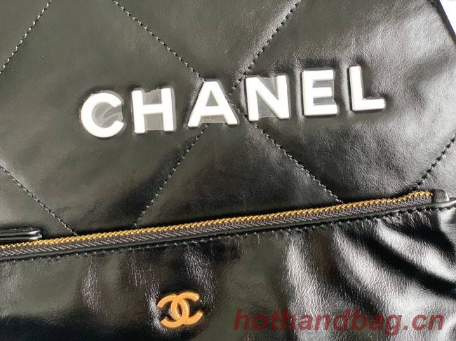 Chanel Calf leather shopping bag AS3261 black&white