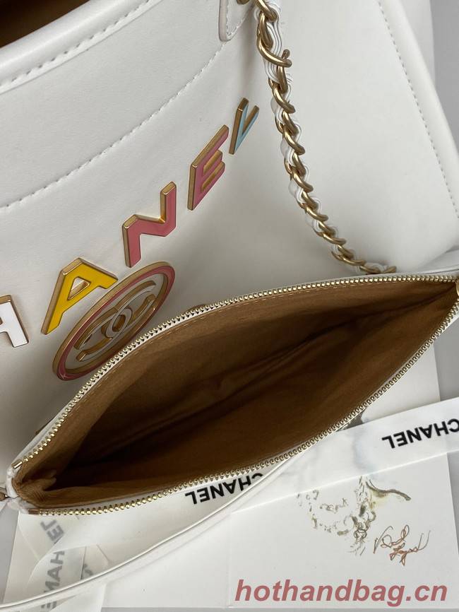 Chanel Original Leather Shopping Bag 66941 white