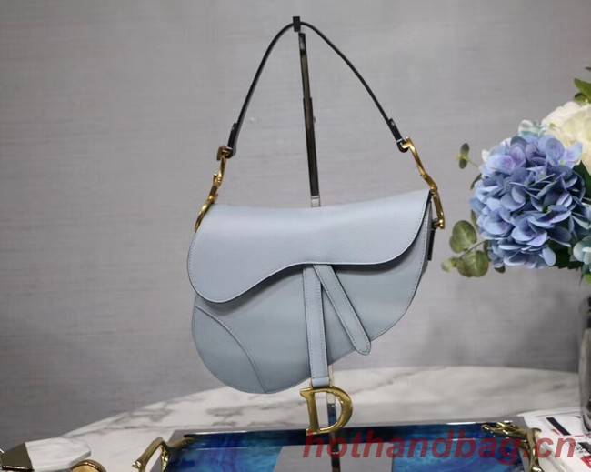 Dior SADDLE-TAS VAN KALFSLEER M0446C light blue