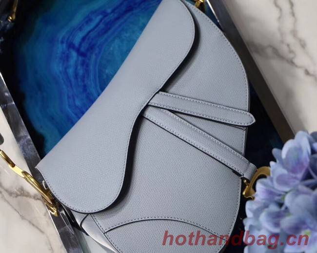 Dior SADDLE-TAS VAN KALFSLEER M0446C light blue