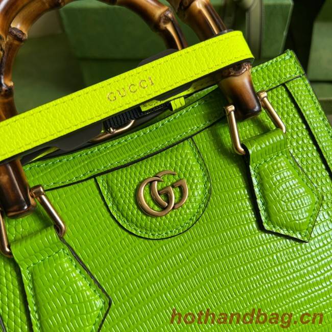 Gucci Diana lizard mini bag 675800 Fluorescent green