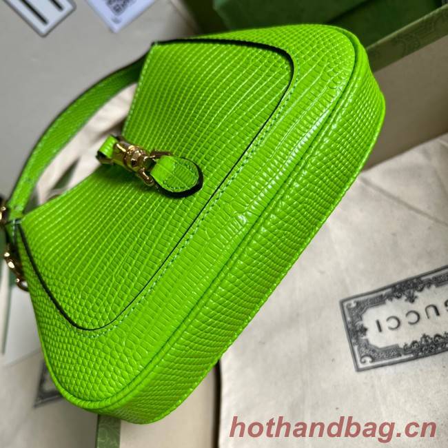 Gucci Jackie 1961 lizard mini bag 675799 Fluorescent green