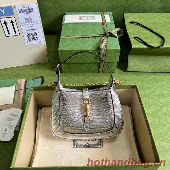 Gucci Jackie 1961 lizard mini bag 675799 Silver