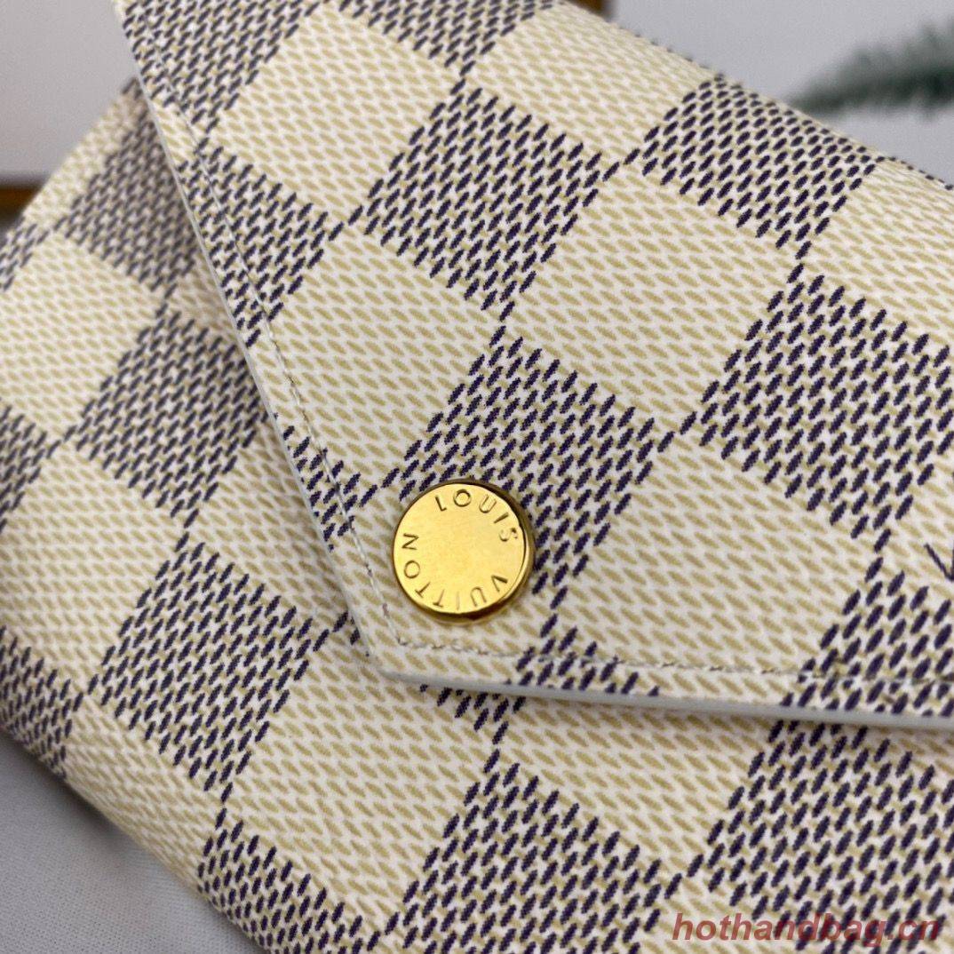 Louis Vuitton Monogram Denim Victorine ZOE WALLET N64022 Pink & Gold-Tone