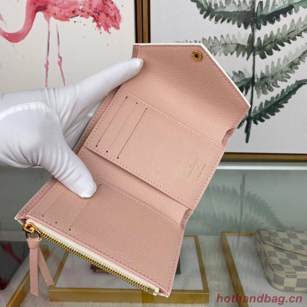 Louis Vuitton Monogram Denim Victorine ZOE WALLET N64022 Pink & Gold-Tone