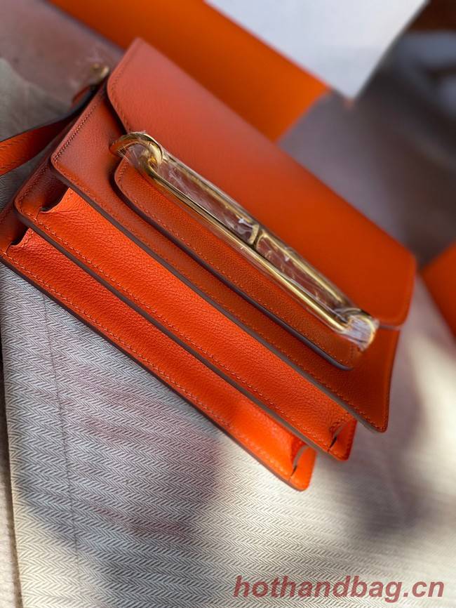 Hermes Roulis 19cm Evercolor 9D H9003 orange&Gold