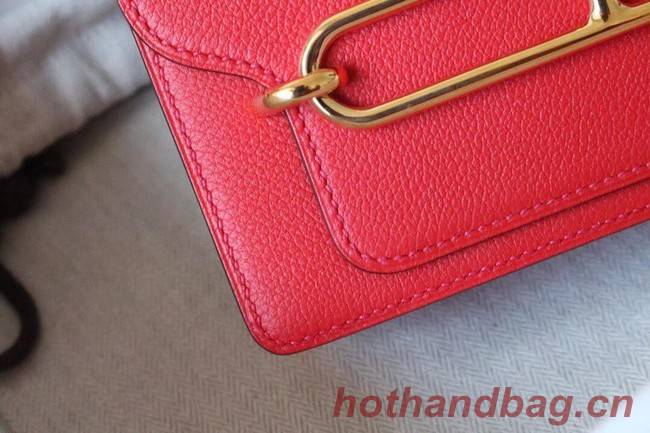 Hermes Roulis 19cm Evercolor 9D H9003 red&Gold