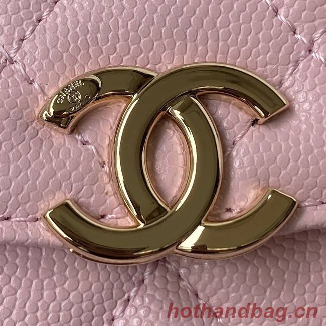 Chanel Grained Calfskin CLUTCH WITH CHAIN AP2758 Light Pink