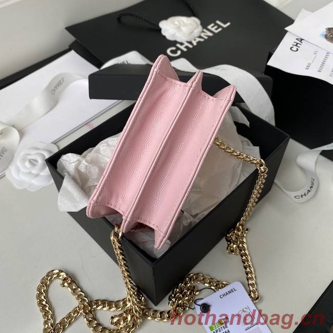 Chanel Grained Calfskin CLUTCH WITH CHAIN AP2758 Light Pink