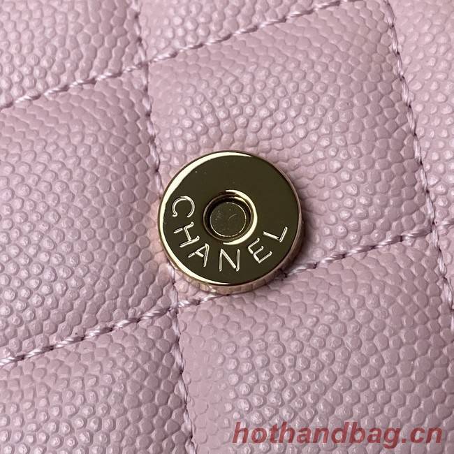 Chanel Grained Calfskin CLUTCH WITH CHAIN AP2758 Light Pink