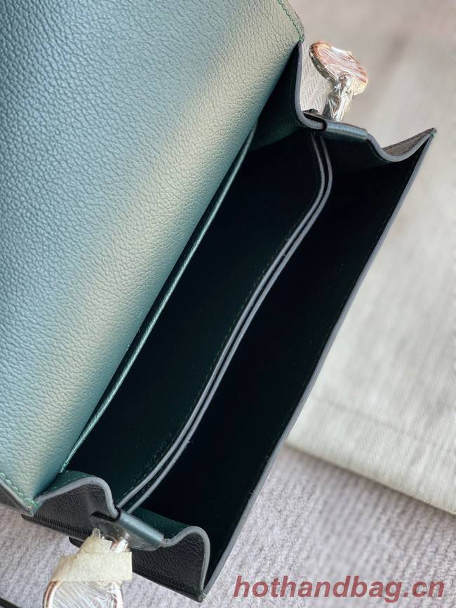 Hermes Roulis 19cm Evercolor 9D H9003 Lake water blackish green&Silver