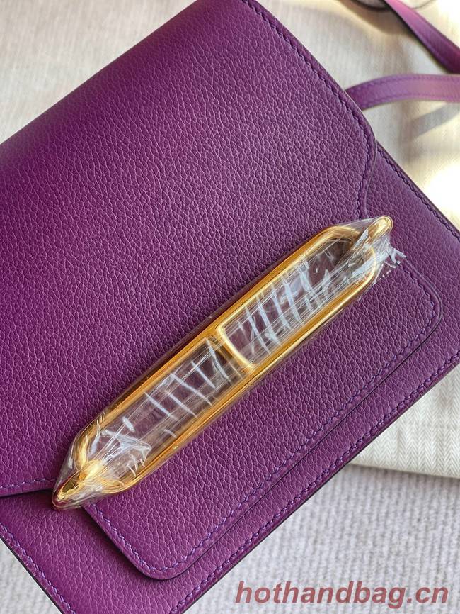 Hermes Roulis 19cm Evercolor 9D H9003 purple&Gold