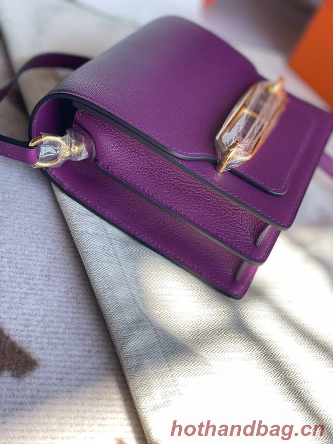 Hermes Roulis 19cm Evercolor 9D H9003 purple&Gold