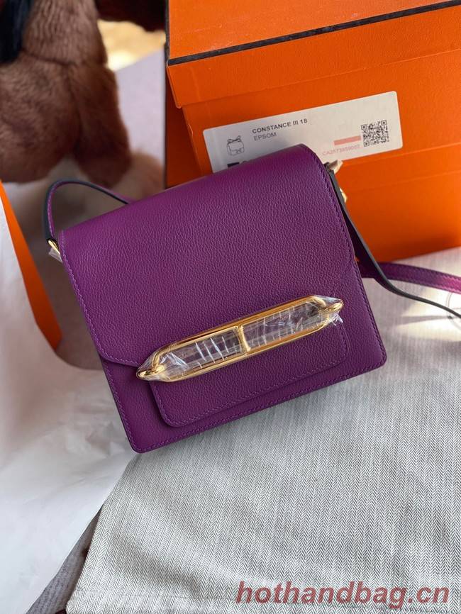 Hermes Roulis 19cm Evercolor 9D H9003 purple&Gold