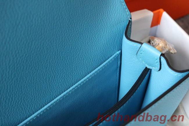 Hermes Roulis 19cm Evercolor 9D H9003 sky blue&Gold